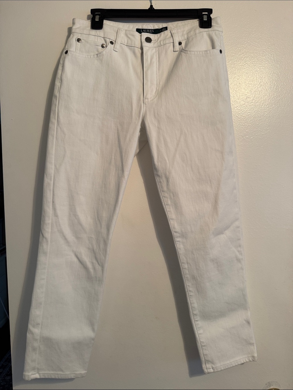 Lauren Ralph Lauren White Classic Skinny Cropped Curvy Jeans